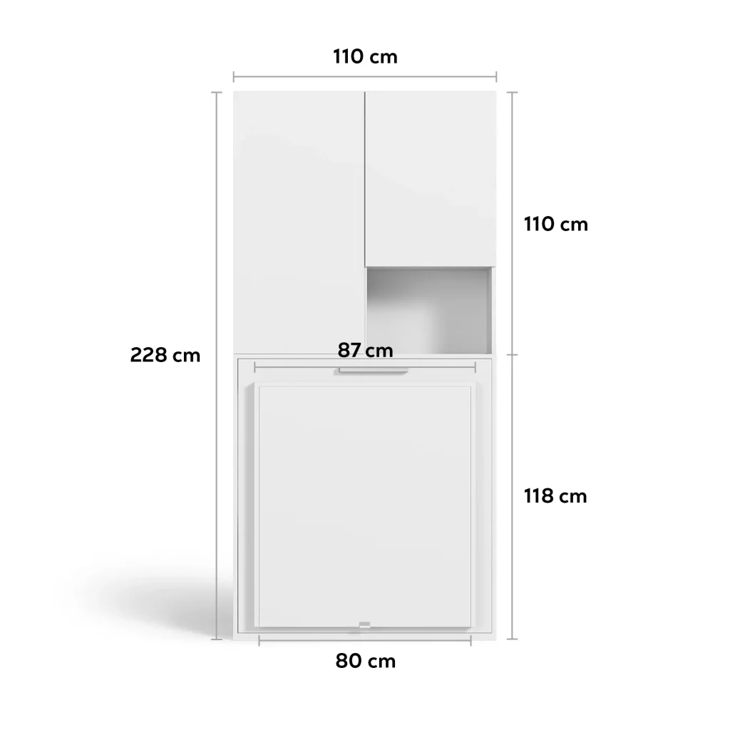 afmetingen capsule met kast