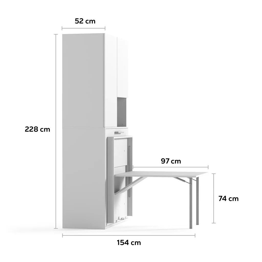afmetingen kast en bureau capsule