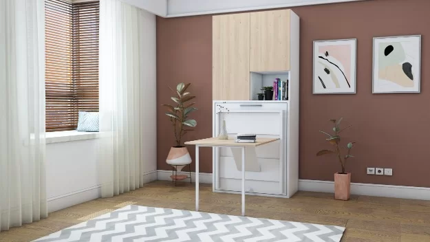 opklapbed capsule met bureau
