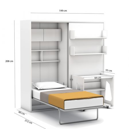 studio inklapbed afmetingen