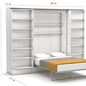 tweepersoons opklapbed met schuifkasten SUIT