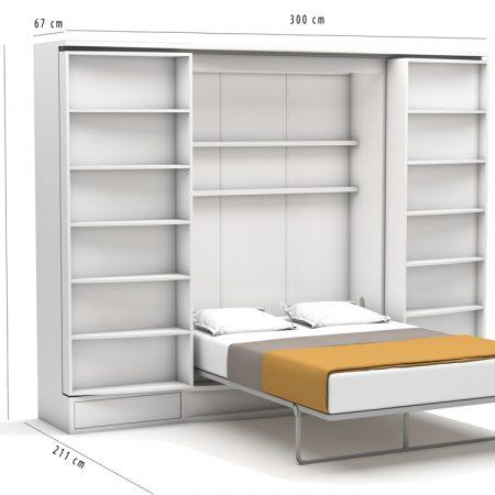 tweepersoons opklapbed met schuifkasten SUIT