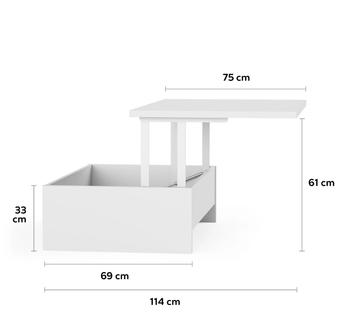 afmetingen koffie tafel open