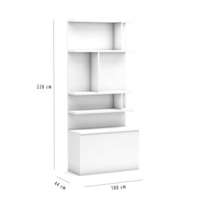 Boekenkast voor bij opklapbed 228 cm hoog