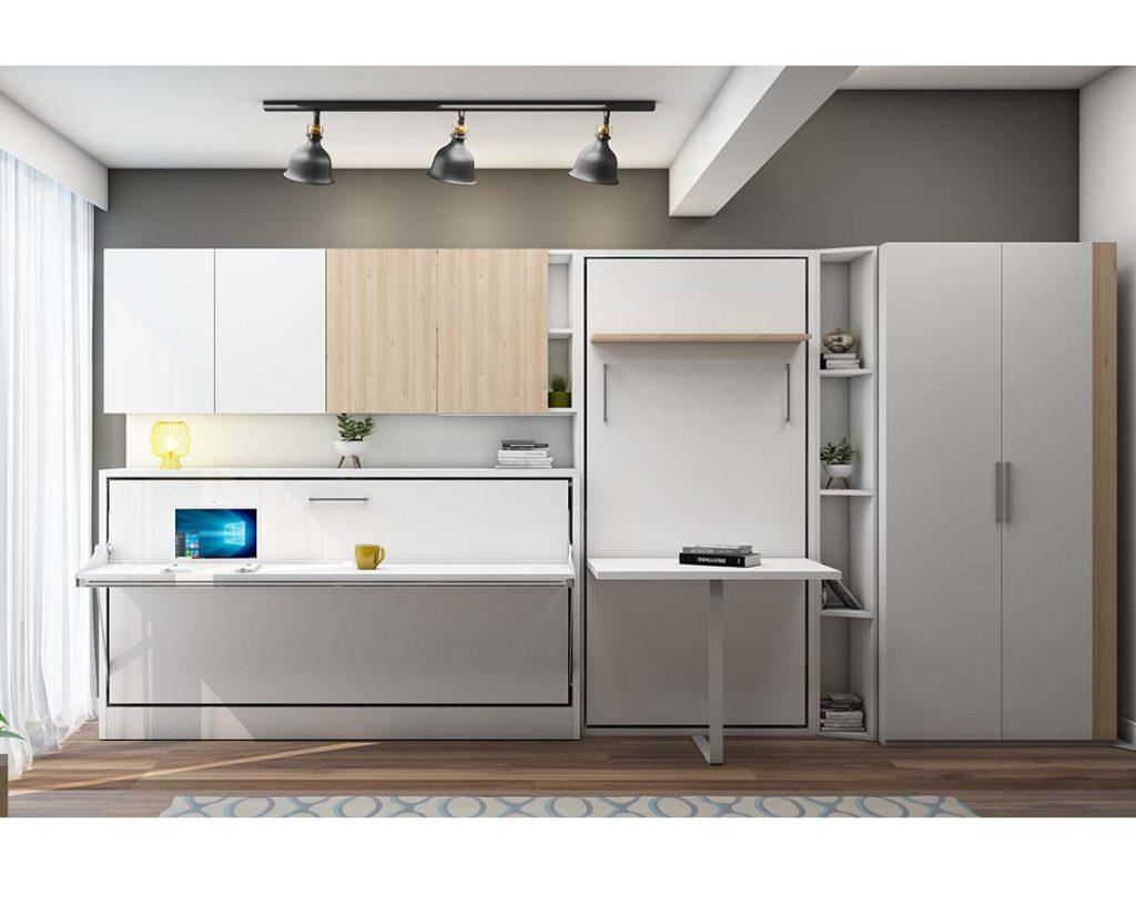 Combinatie 1 persoons opklapbed zonder bureau - Happy - grijs
