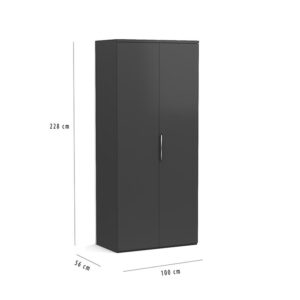 Dubbele kledingkast 100 cm antraciet