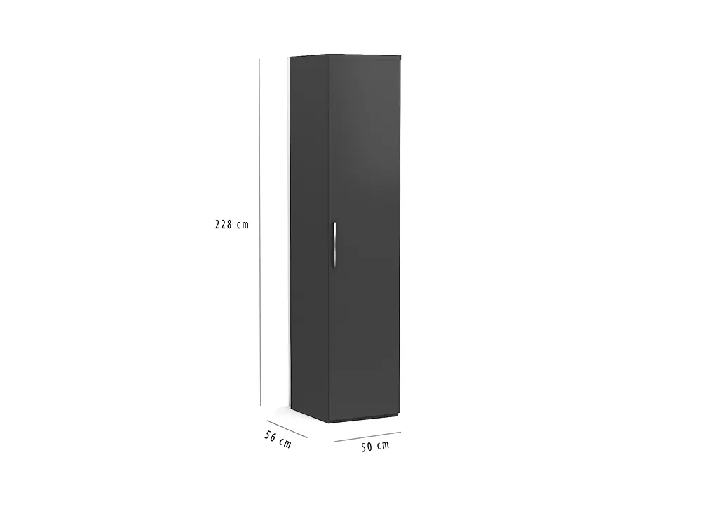 Kledingkast-50-cm-voor-bij-opklapbed-228-cm-antraciet