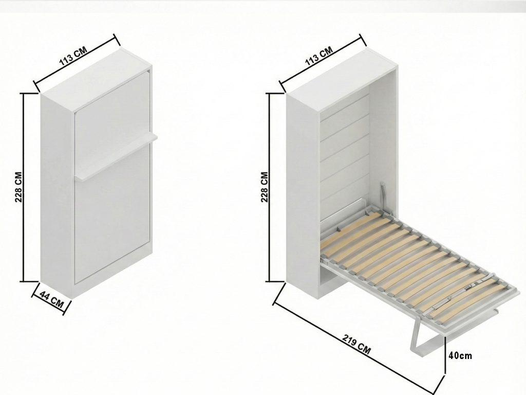 Opklapbed royal twin afmeting
