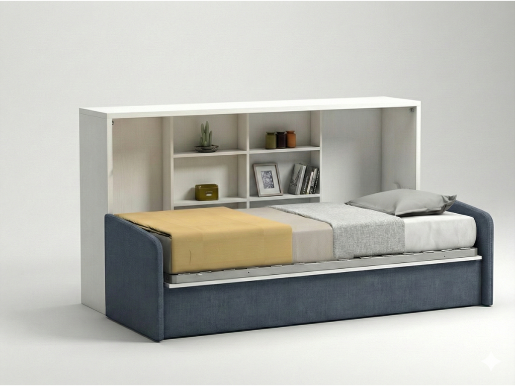 bed in kast met bank
