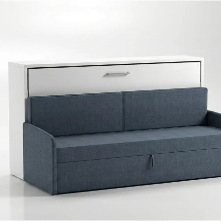 opklapbed met bank blauw