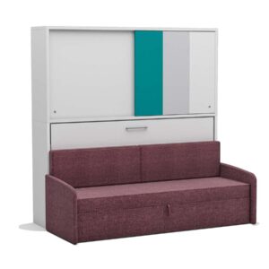 opklapbed met bank roze