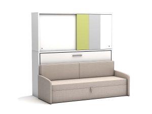 opklapbed met creme bank