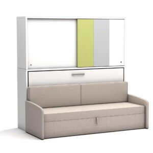 opklapbed met creme bank