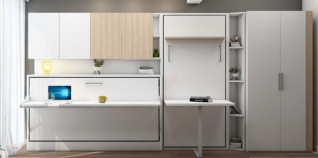 Combinatie Eenpersoons opklapbed met bank Antraciet
