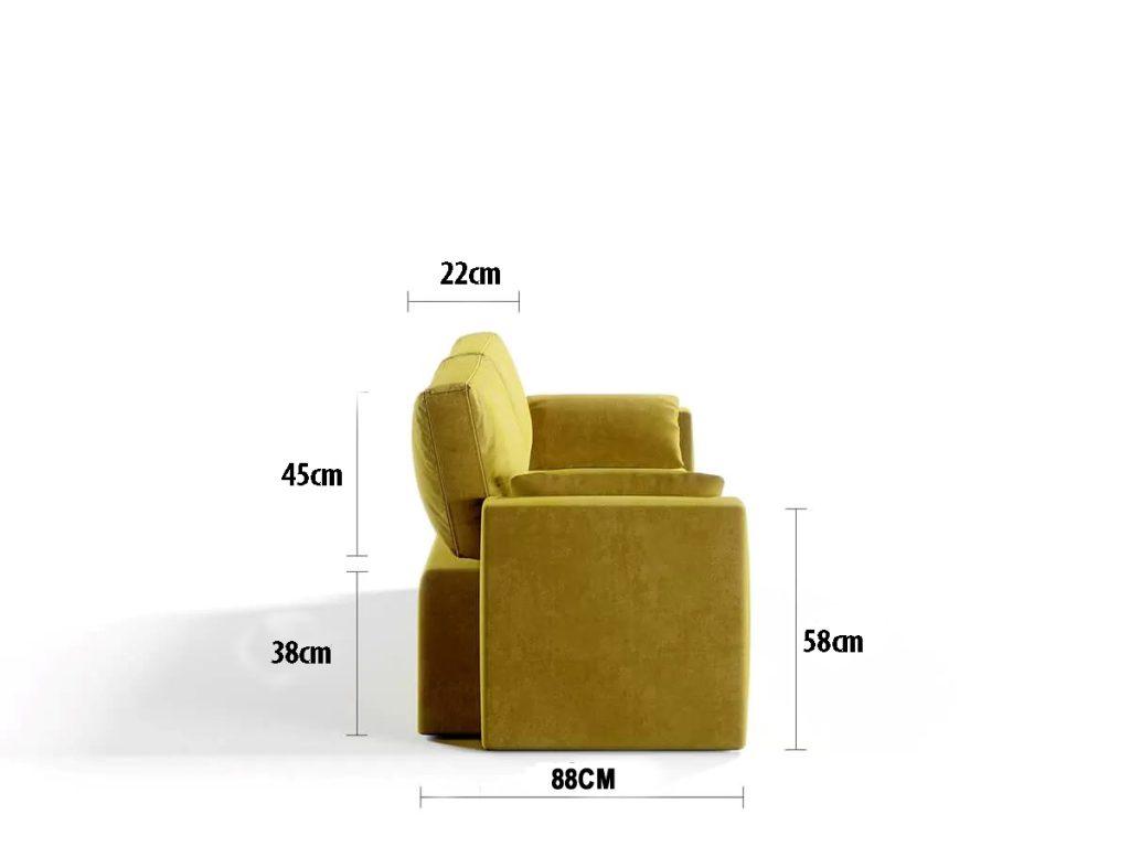 royal double sofa maat